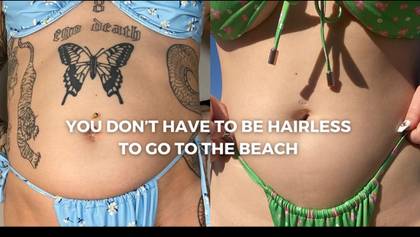 Women declare 'you don't have to be hairless to go to the beach' as they show off bikini bodies