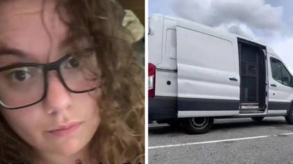 Woman who lives in a van says she doesn't have to pay rent or electricity bills