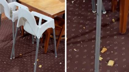 Man slams couple who let baby make 'disgusting' mess in restaurant without cleaning up