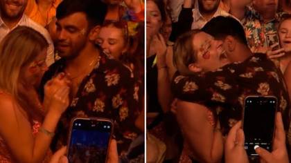 Glastonbury crowd capture special moment couple 'get engaged' during Elton John