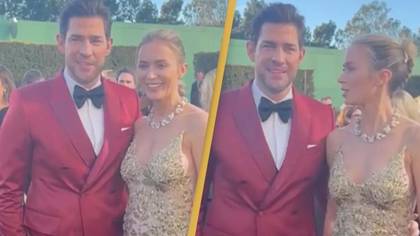 Lip reader confirms what John Krasinski really said to Emily Blunt in viral clip at Golden Globes after leaving fans stunned