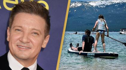 Jeremy Renner braves paddle boarding in Lake Tahoe as he continues to smash his recovery