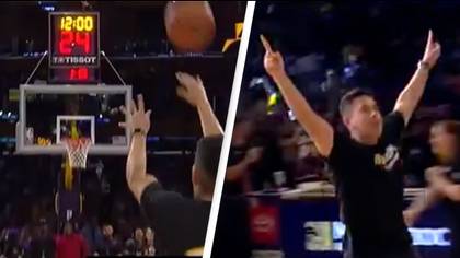 Man wins $100,000 after scoring unbelievable half-court basketball shot