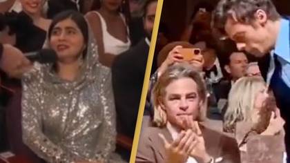 Malala has awkward response after she's asked if Harry Styles spit on Chris Pine at Oscars