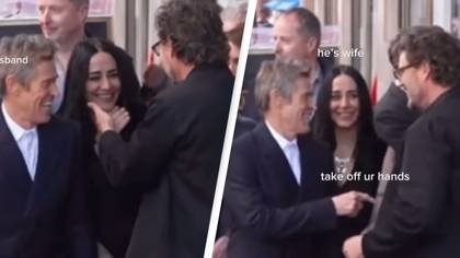 Fans confused as Pedro Pascal caresses Willem Dafoe’s wife’s face while standing right in front of him