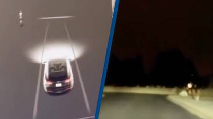 Man driving Tesla through cemetery at night is shocked to see 'ghosts' come up on screen