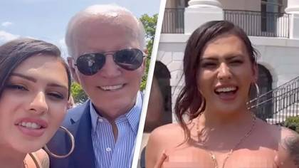 Trans model sends powerful message as she goes topless at White House after meeting President Biden