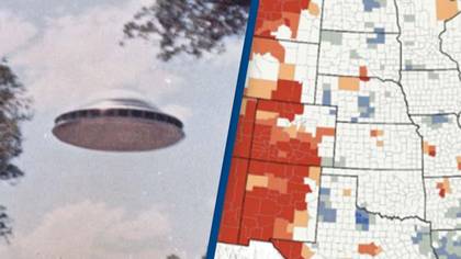 Scientists reveal new map showing UFO hotspots and areas that have the most sightings