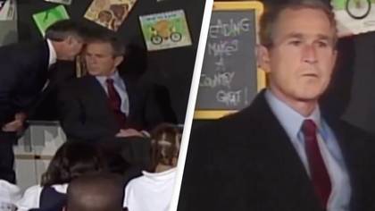 Devastating moment President George W. Bush found out 9/11 had happened caught on camera
