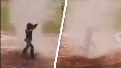 7-year-old swallowed up by dust devil and saved by teen umpire in shocking video