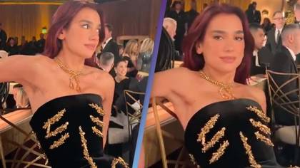 Dua Lipa shocks fans with video showing she's unable to sit down with her tight dress at Golden Globes