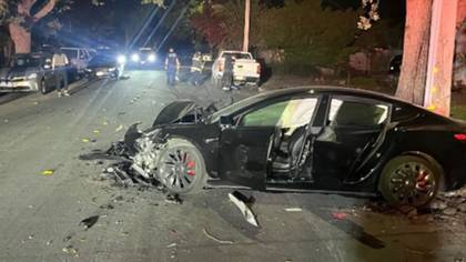 Joyrider, 13, wrecks parents' Tesla after smashing into three parked cars