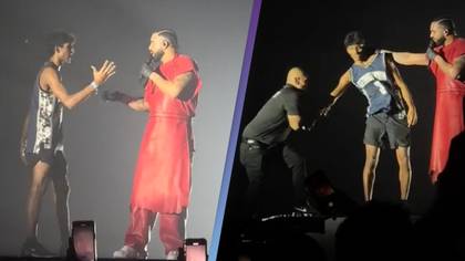 Drake slams his 'slow as f**k' security after fan managed to rush onto the stage
