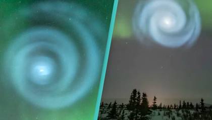Mysterious giant spiral leaves people looking for northern lights baffled