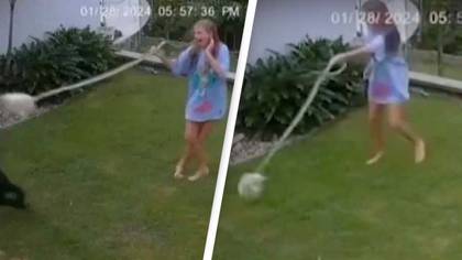 12-year-old girl’s quick thinking rescues pet from being eaten by snake