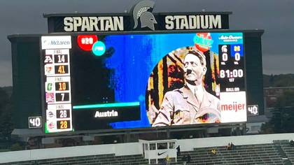Football stadium apologizes after showing Hitler on video board in pregame quiz