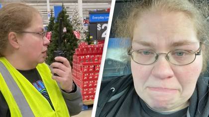 Walmart employee fights back tears as she gives emotional goodbye to job