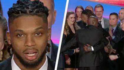 Damar Hamlin hugs the first responders who saved his life at NFL Honors