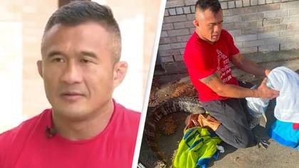 Dad wrestles alligator after watching Steve Irwin so he could take daughter to school