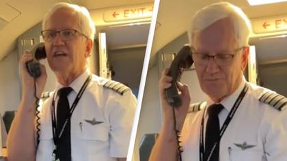 Pilot leaves passengers emotional as he fights back tears during final flight