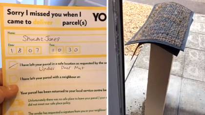 Man Left In Hysterics After Delivery Driver Leaves Giant Package 'Under Doormat'