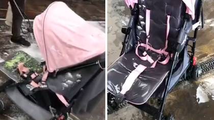 Mum’s Unusual Method Of Cleaning Her Toddler’s Pram Divides Opinions