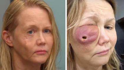 Woman left with hole in her face after getting fillers which turned out to be silicone