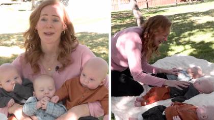 Mum, 46, welcomes identical triplets after being told she couldn't have any more children