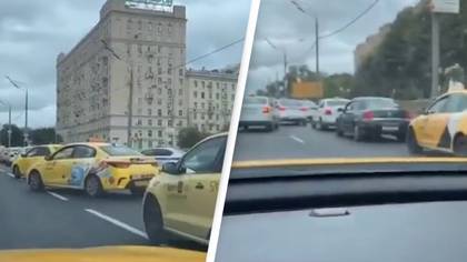 Hundreds of taxis sent to fake pick-up point as hackers gridlock Moscow