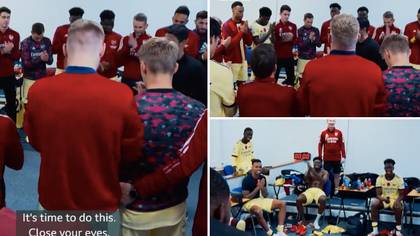 Incredible Footage Shows Mikel Arteta Getting Entire Arsenal Squad To Rub Palms Before Game