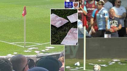 Jesse Lingard has fake money thrown at him by West Ham fans after transfer snub