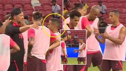 Thiago Is Darwin Nunez's Personal Translator In Liverpool Training, Footage Emerges