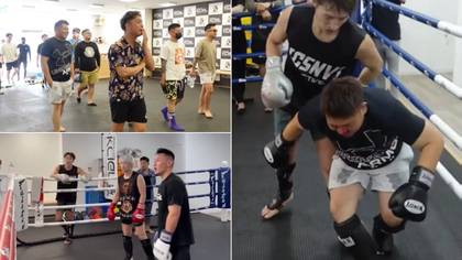 What happened when a group of 'street fighters' challenged a former kickboxing champion