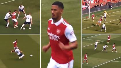 William Saliba produced a stunning individual display during Arsenal’s 3-1 win against Tottenham Hotspur