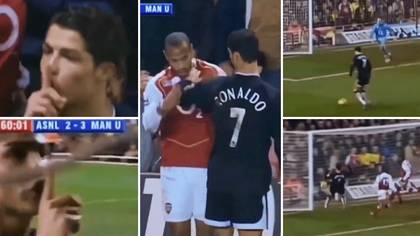 Cristiano Ronaldo clashing with Thierry Henry and shushing the Arsenal fans is a moment that will go down in history
