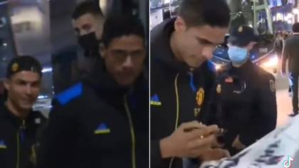 Cristiano Ronaldo And Raphael Varane Received A Standing Ovation By Fans On Their Arrival In Madrid
