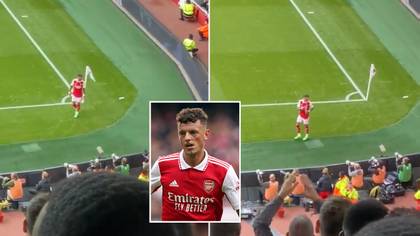Arsenal star Ben White taunts Tottenham fans after being substituted in the north London derby