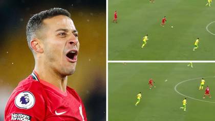 'Absolutely Glorious' - Liverpool Fans Rave Over Thiago After Audacious 50-Yard No-Look Pass Against Norwich
