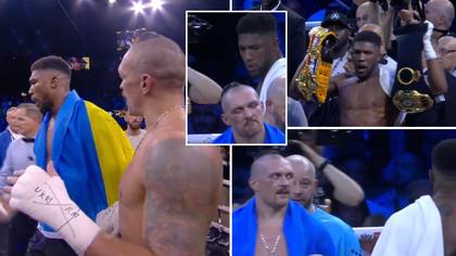 Anthony Joshua threw two of Oleksandr Usyk’s belts out of the ring after rematch defeat