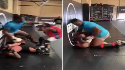 UFC Heavyweight Champion Francis Ngannou Has Been Sparring Two Fighters At Once And The Footage Is Insane