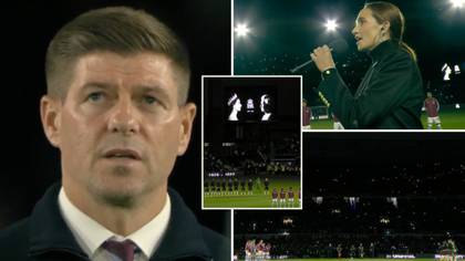 Villa Park lights dimmed down as they pay touching tribute to the Queen, 'God Save the King' played before game
