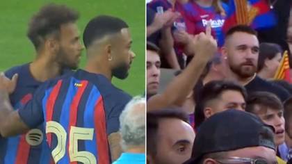 Martin Braithwaite given hostile reception from Barcelona fans at the Nou Camp as contract dispute rages on