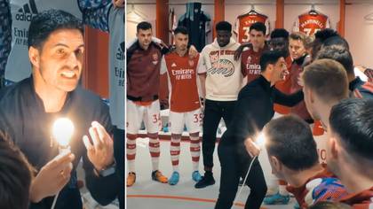 Arsenal manager Mikel Arteta attempts to motivate his players by using a light bulb