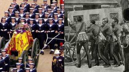 Queen’s coffin is being pulled using rope because of disastrous incident at Queen Victoria’s funeral