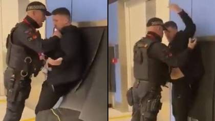 Tommy Robinson Scuffles With Police While Being Detained At Airport