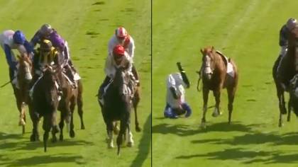 Jockey elbows rival off horse during race in sickening scenes