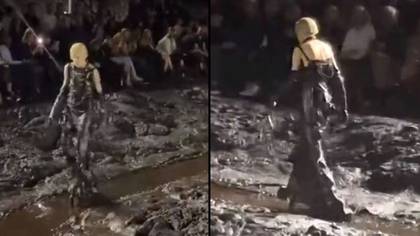 Balenciaga leaves people completely baffled after holding fashion show in giant mud pit