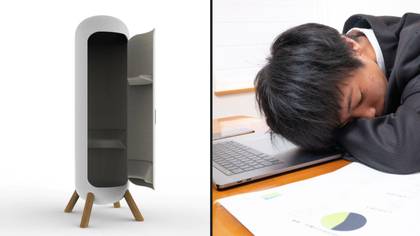 Japanese Company Develops Boxes For Office Workers So They Can Have A Standing Power Nap