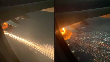 Plane makes emergency landing after fire breaks out in the engine