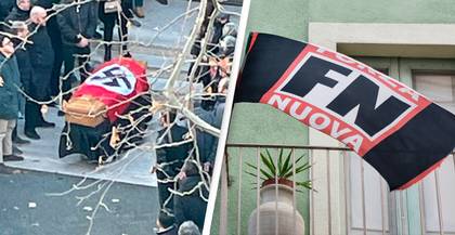 Outrage As Extremist Laid To Rest With Nazi Flag As Bystanders Salute